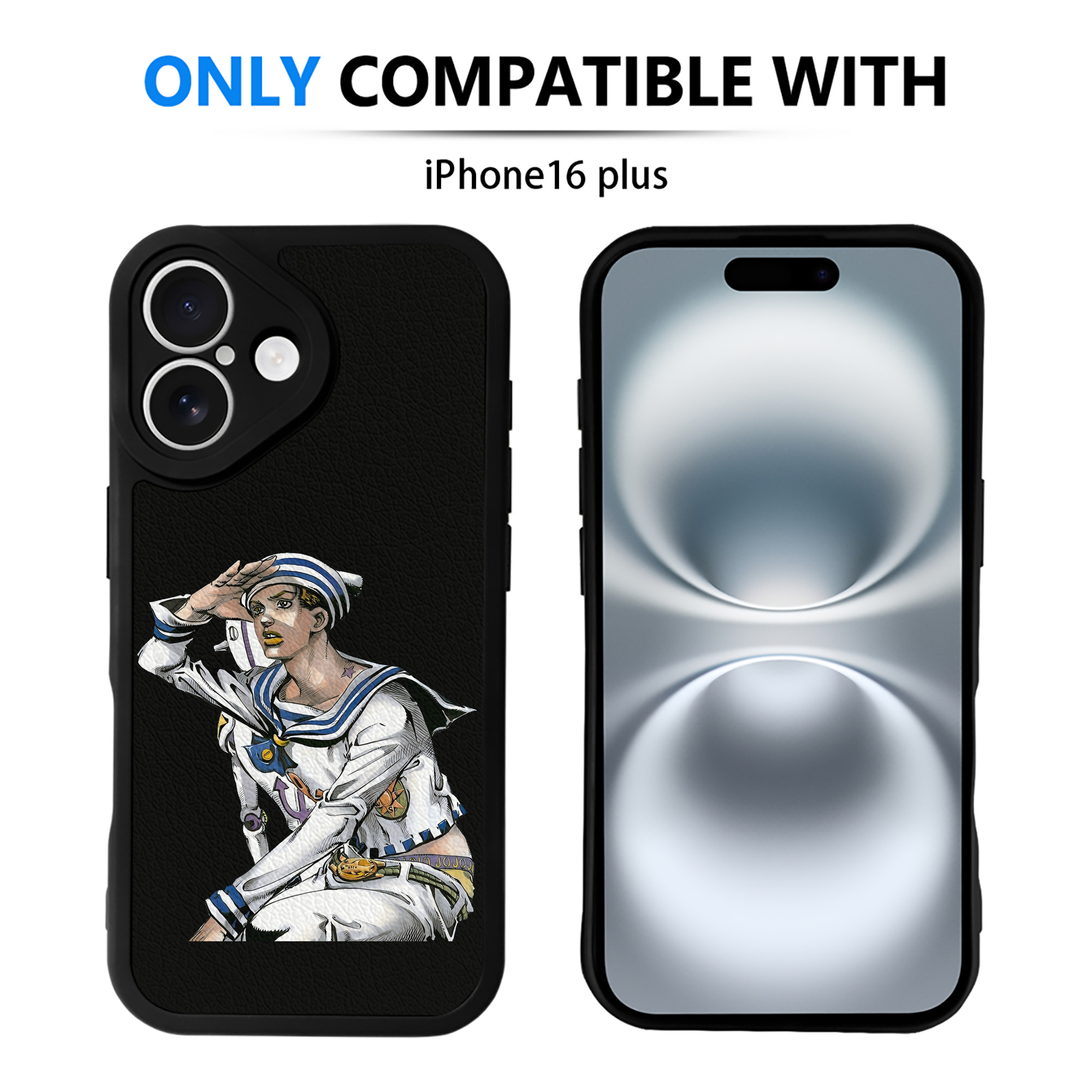 （画像用） ジョジョの奇妙な冒険 東方定助 JoJo's Bizarre Adventure Higashikata Josuke 【iPhone 16シリーズ対応】シリコンスマホケース（レザー調） 材質：シリコン